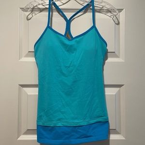 Two tone blue y-strap lululemon y-strap tank top